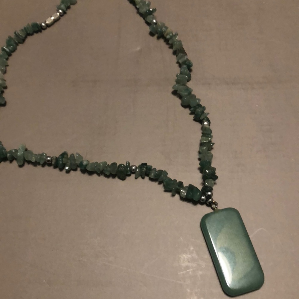 Handmade jadite pendant necklace